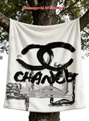 Chanel Brushstroke Art Flannel Throw Blanket IMG_6892